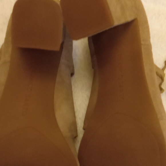 Lace up tan block Franco Sarto Gazella heels Size 8 1/2 leather - Picture 4 of 5